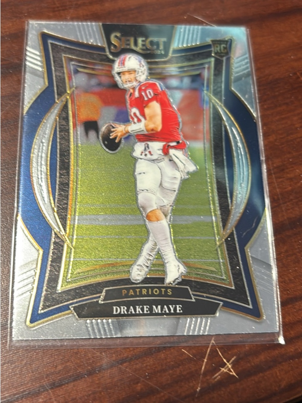 Panini Select Drake Maye Patriots Card - Blue, Red, White